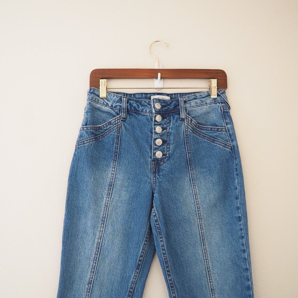 !! Cleo + Wolf High Rise Straight Jeans sz W26 L27 - Picture 5 of 8